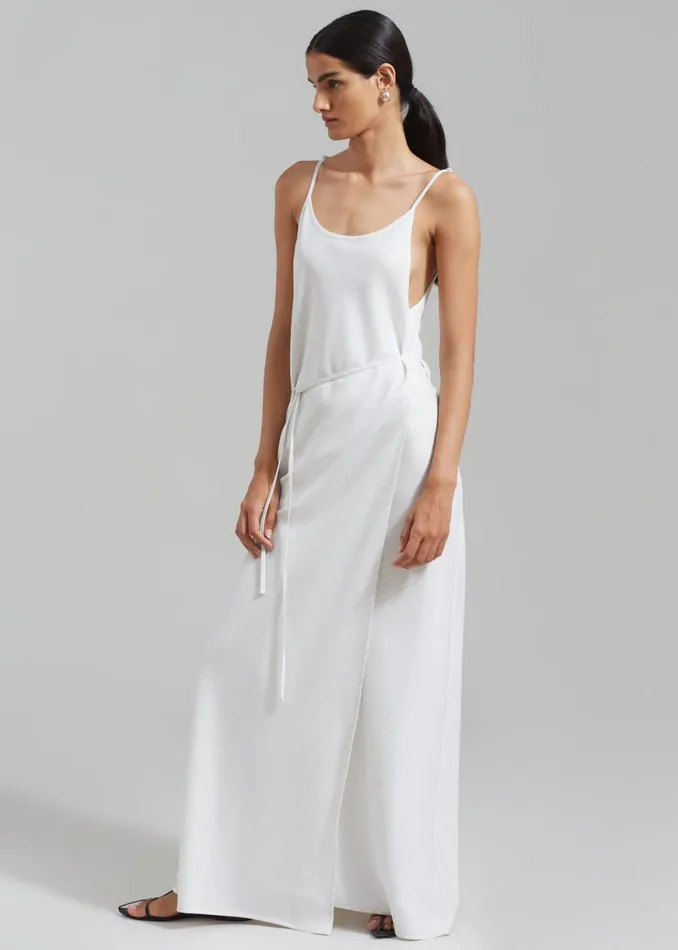 The Frankie Shop Brooke Tie Strap Maxi Dress 8211 Grey Stripe Shop Dresses
