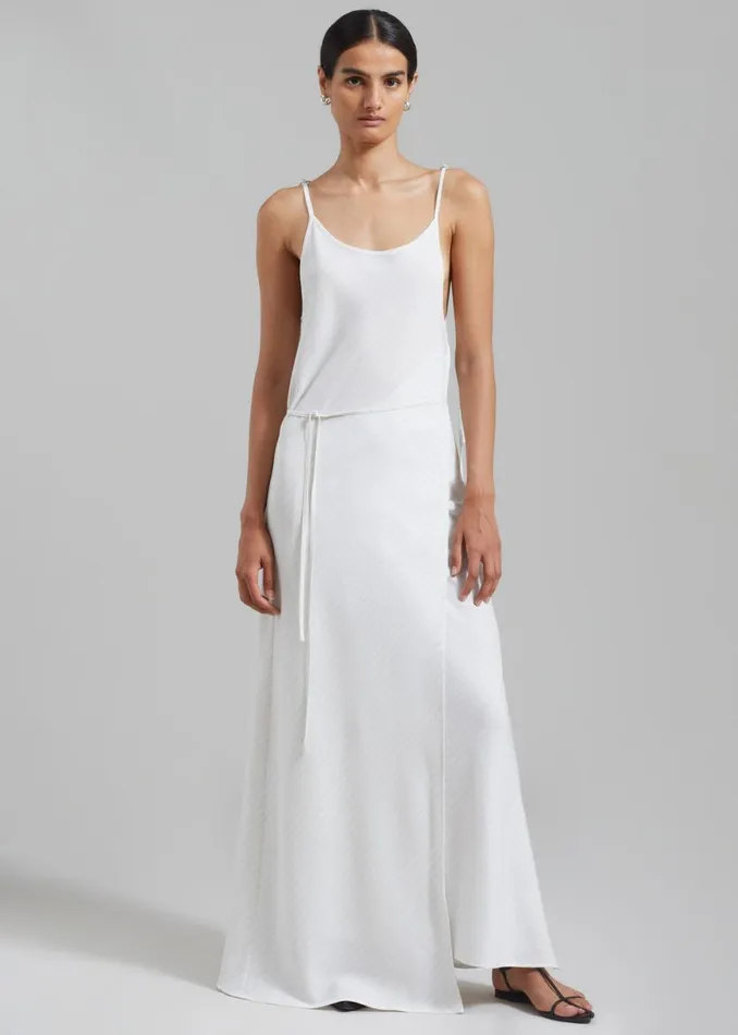 The Frankie Shop Brooke Tie Strap Maxi Dress 8211 Grey Stripe Shop Dresses
