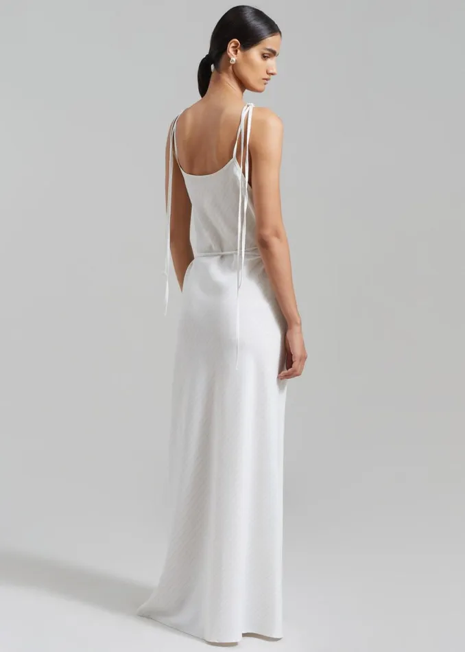 The Frankie Shop Brooke Tie Strap Maxi Dress 8211 Grey Stripe Shop Dresses
