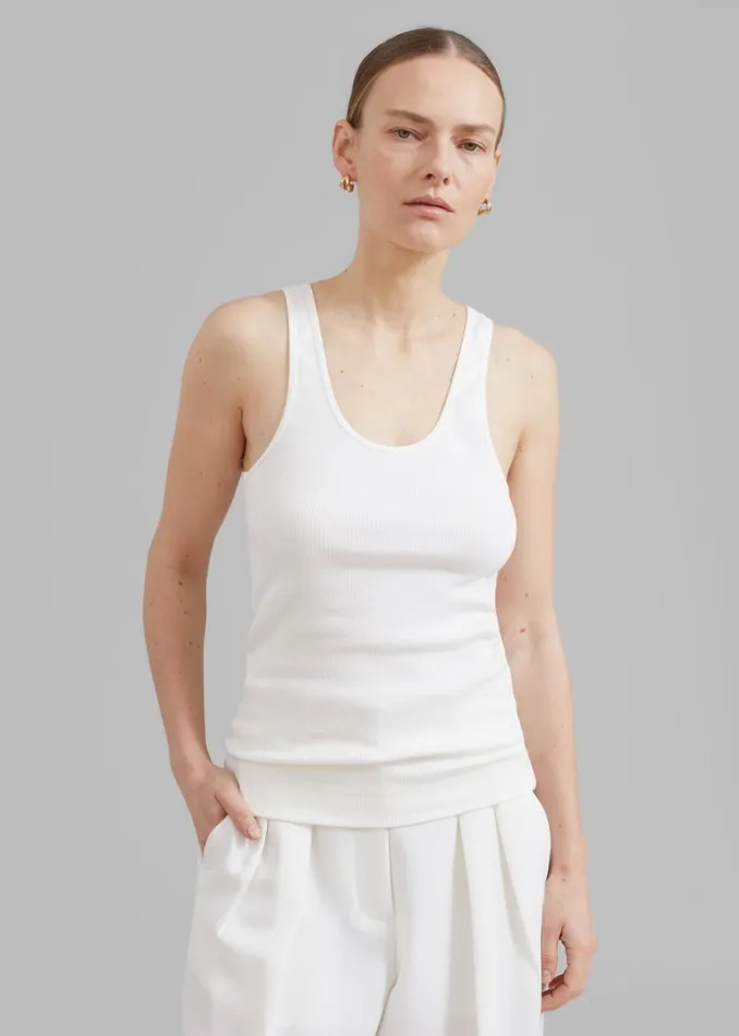 The Frankie Shop By Malene Birger Anisa Tank Top 8211 Soft White Shop Tops