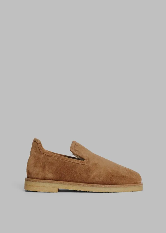 The Frankie Shop By Malene Birger Romine Suede Slippers 8211 Tobacco Brown Shop Shoes