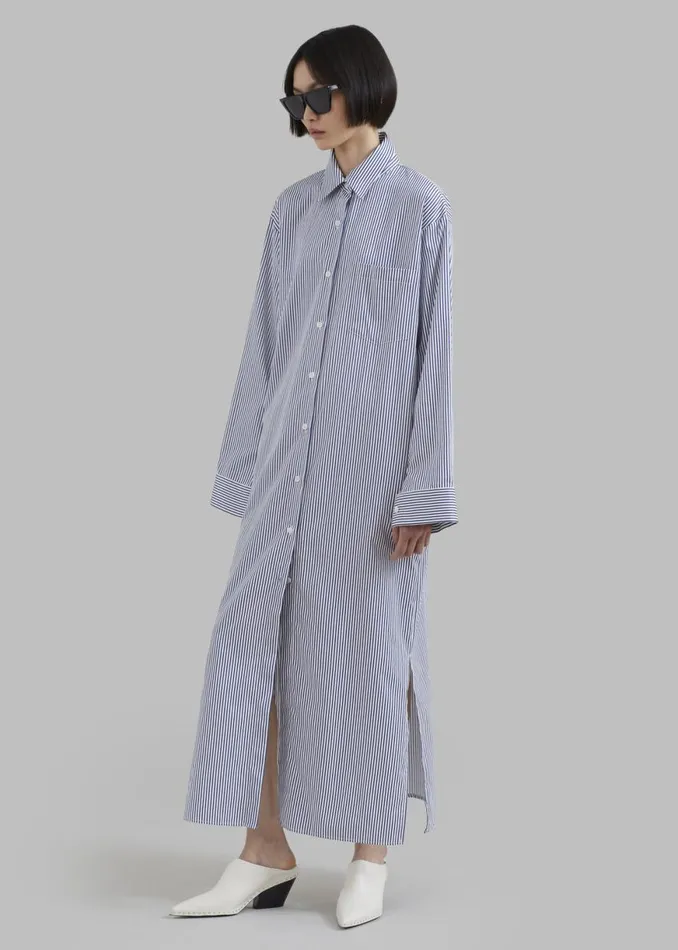 The Frankie Shop Cala Shirt Dress 8211 Navy Stripe Shop Dresses
