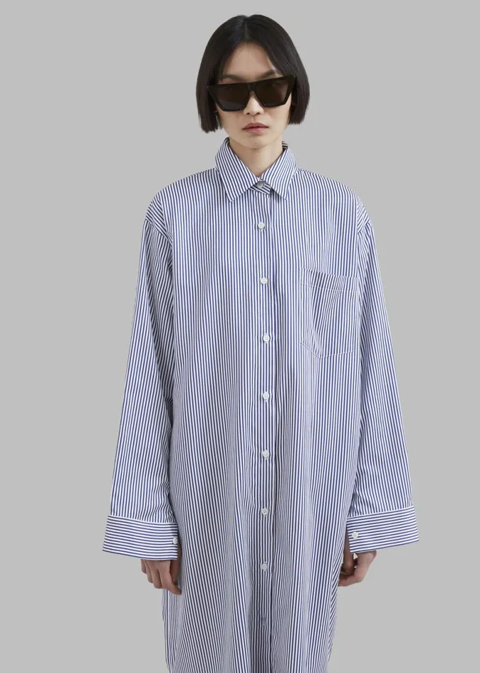 The Frankie Shop Cala Shirt Dress 8211 Navy Stripe Shop Dresses