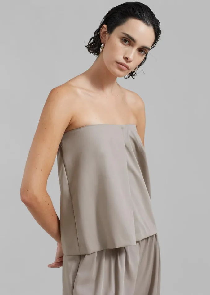 The Frankie Shop Catalina Tube Top 8211 Grey Shop Tops