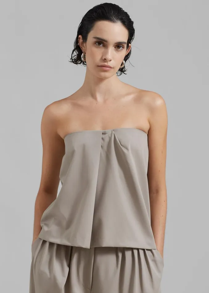 The Frankie Shop Catalina Tube Top 8211 Grey Shop Tops