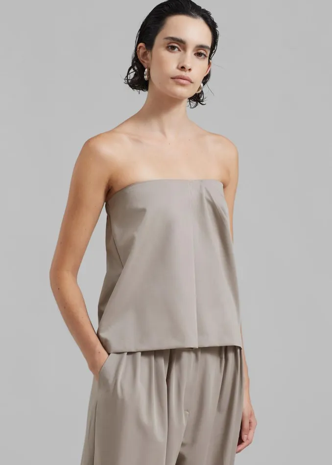The Frankie Shop Catalina Tube Top 8211 Grey Shop Tops
