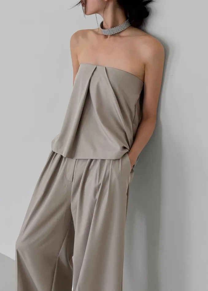 The Frankie Shop Catalina Tube Top 8211 Grey Shop Tops