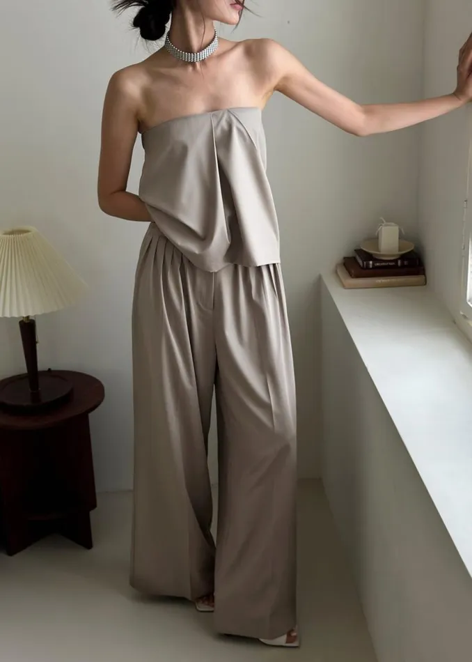 The Frankie Shop Catalina Tube Top 8211 Grey Shop Tops