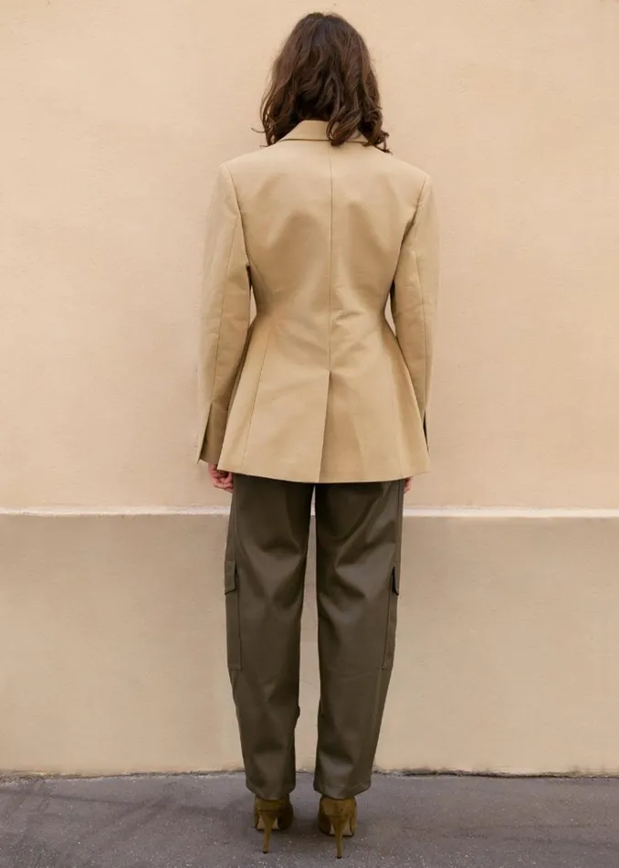 The Frankie Shop Colette Hourglass Blazer 8211 Camel Shop Outerwear
