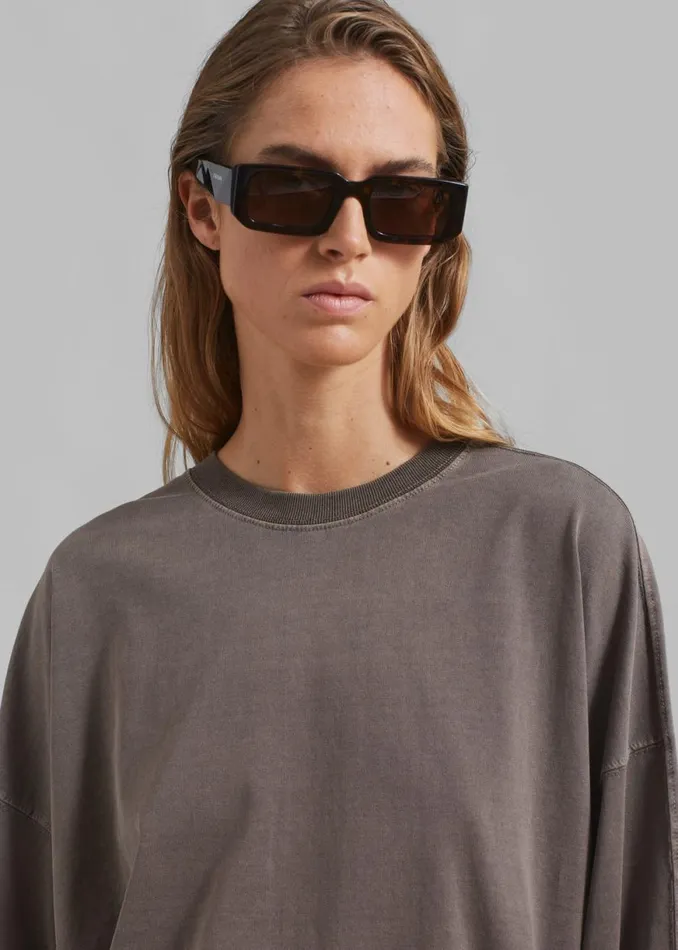 The Frankie Shop Collins Long Sleeve Tee 8211 Brown Shop Clothing