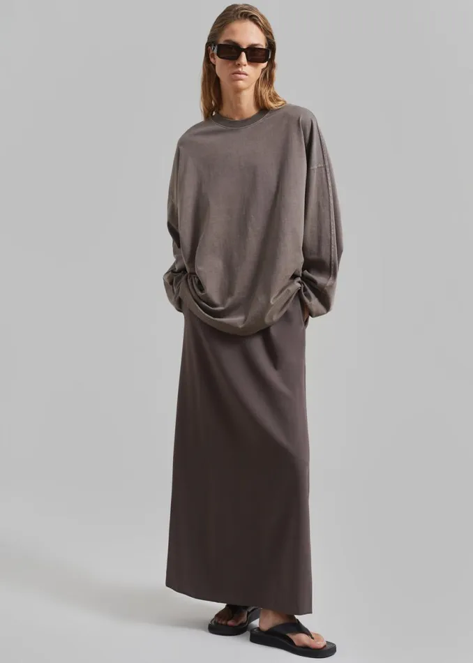 The Frankie Shop Collins Long Sleeve Tee 8211 Brown Shop Clothing