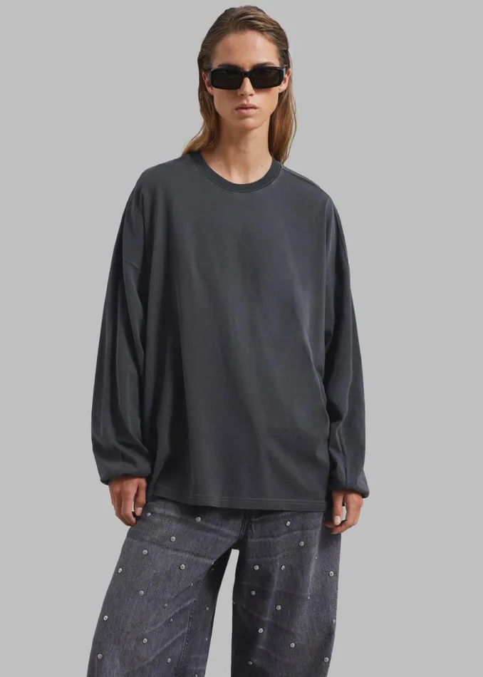 The Frankie Shop Collins Long Sleeve Tee 8211 Charcoal Shop Clothing