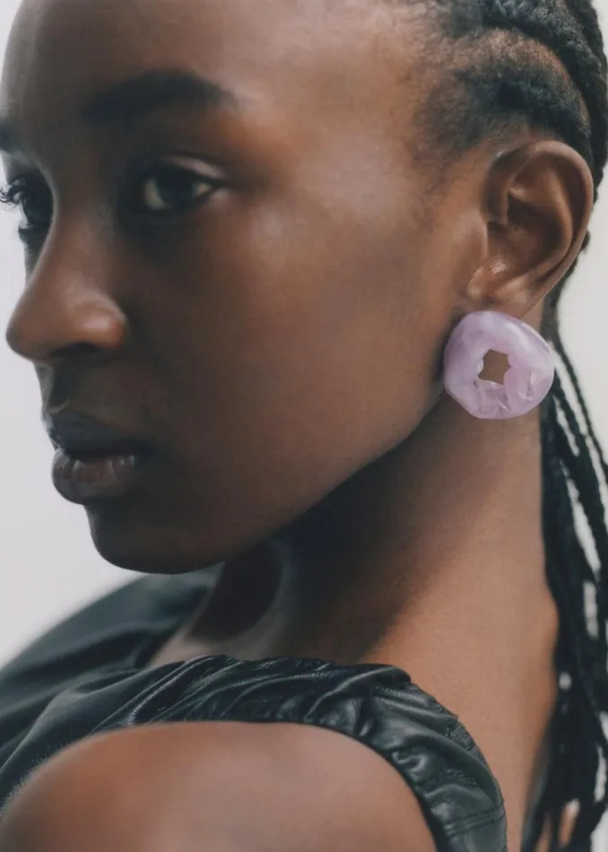 The Frankie Shop Completedworks Scrunch BioResin Earrings 8211 Lilac Shop Accessories