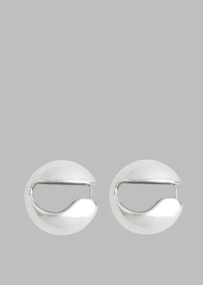 The Frankie Shop Coperni Logo Earrings 8211 Silver Shop Accessories
