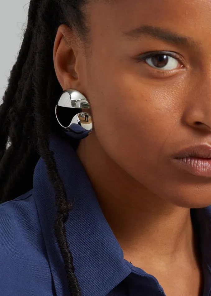 The Frankie Shop Coperni Logo Earrings 8211 Silver Shop Accessories