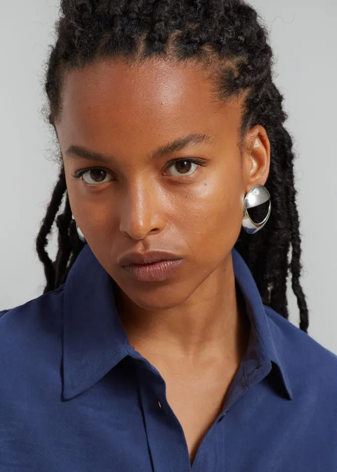 The Frankie Shop Coperni Logo Earrings 8211 Silver Shop Accessories