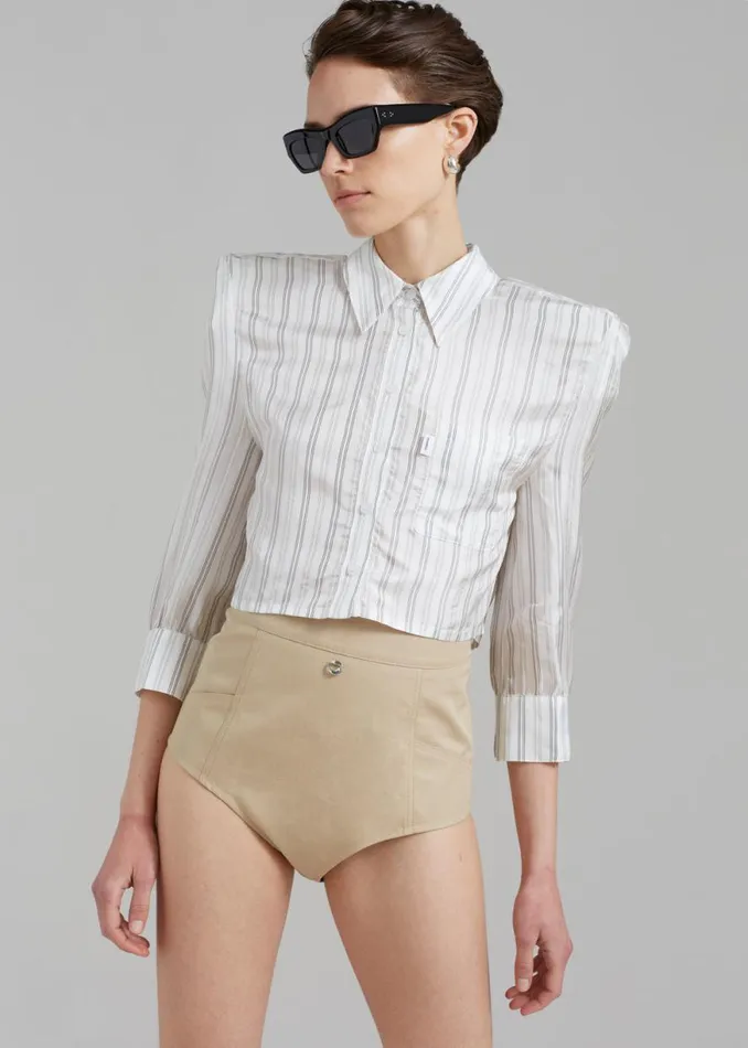 The Frankie Shop Coperni Power Shirt 8211 Ivory Shop Tops