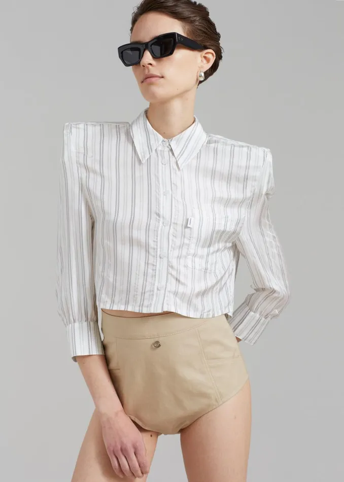 The Frankie Shop Coperni Power Shirt 8211 Ivory Shop Tops