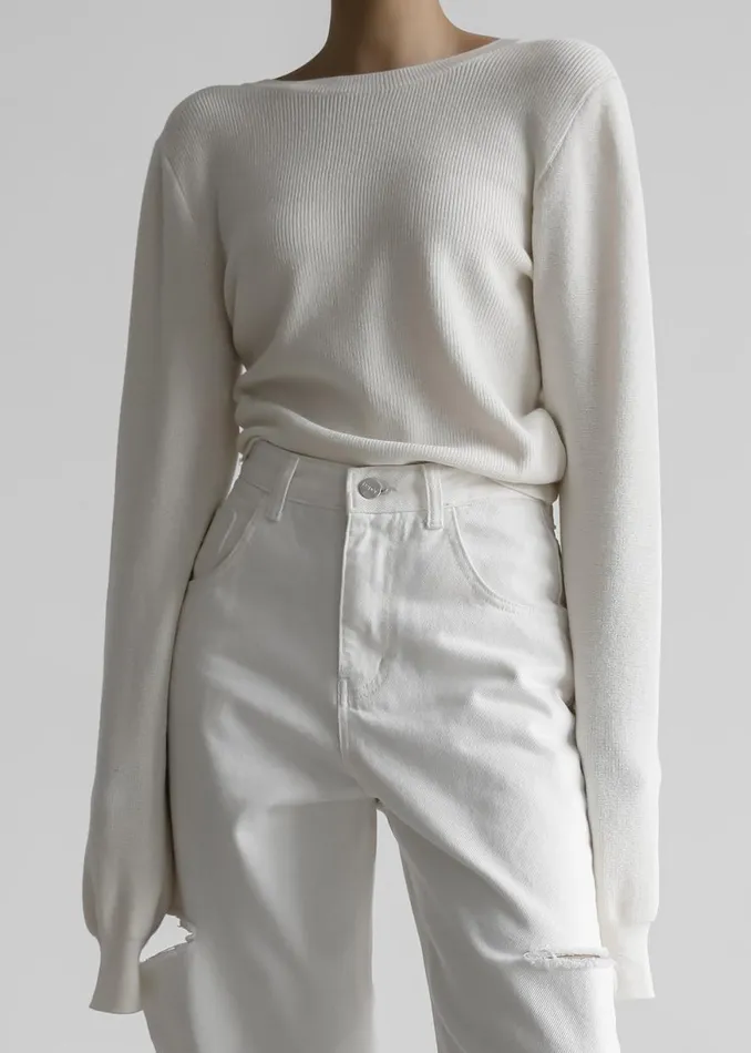 The Frankie Shop Darcey Twisted Knit Top 8211 Cream Shop Knitwear