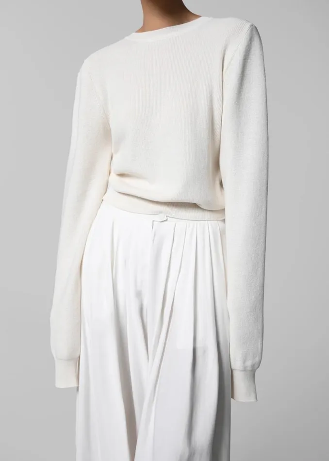 The Frankie Shop Darcey Twisted Knit Top 8211 Cream Shop Knitwear