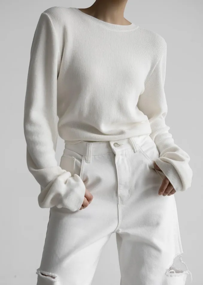 The Frankie Shop Darcey Twisted Knit Top 8211 Cream Shop Knitwear