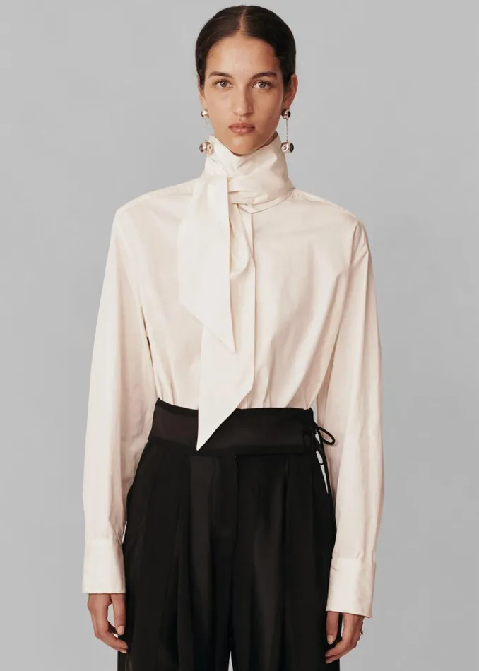 The Frankie Shop Esse Studios Evie Scarf Shirt 8211 Crema Shop Tops