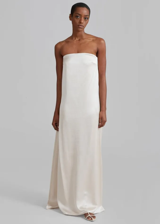 The Frankie Shop Esse Studios Opia Column Dress 8211 Champagne Shop Dresses