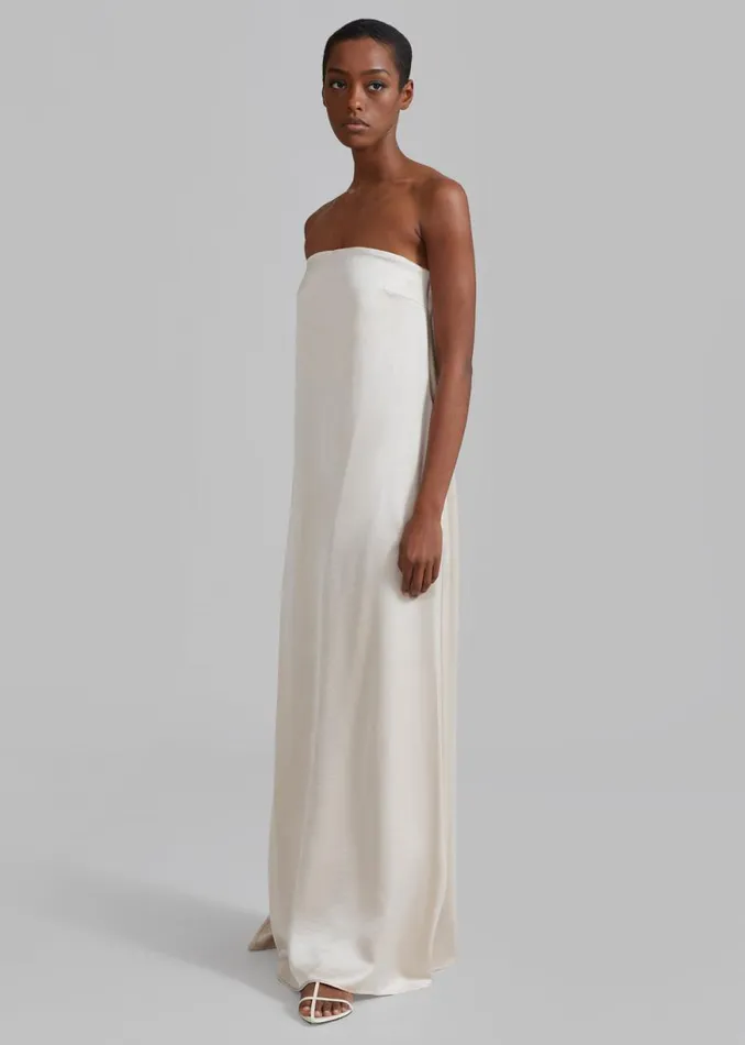 The Frankie Shop Esse Studios Opia Column Dress 8211 Champagne Shop Dresses
