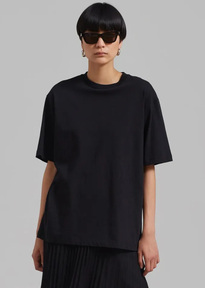 The Frankie Shop Faro Boxy Tee 8211 Black Shop Clothing