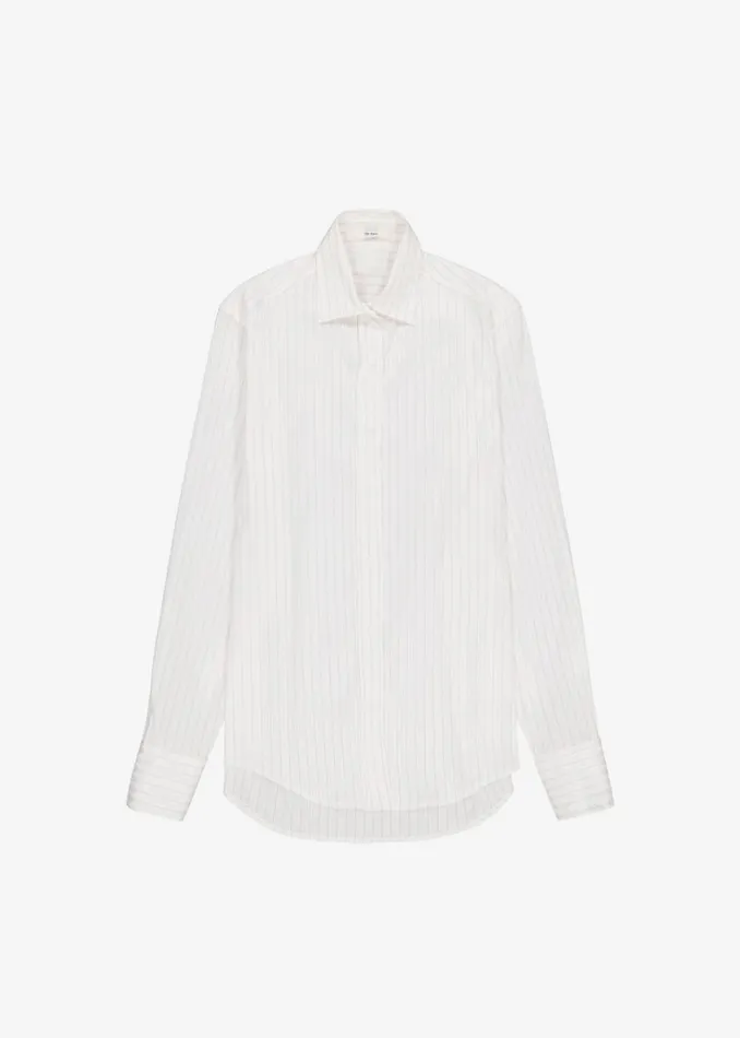 The Frankie Shop Flor Silky Shirt 8211 Pink Stripe Shop Tops