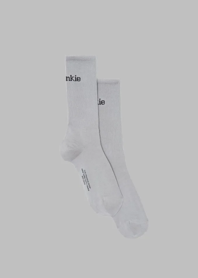 The Frankie Shop Frankie In English Ribbed Socks 8211 Grey Shop Accessories