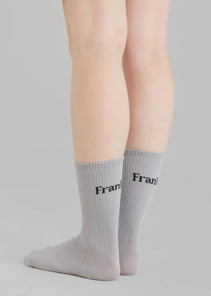 The Frankie Shop Frankie In English Ribbed Socks 8211 Grey Shop Accessories