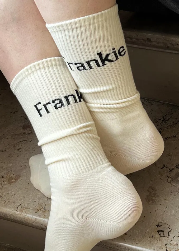 The Frankie Shop Frankie In English Ribbed Socks 8211 Vanilla Shop Accessories