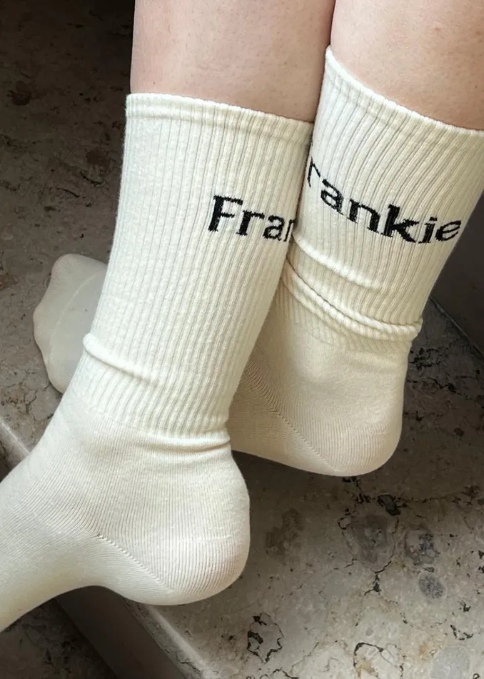 The Frankie Shop Frankie In English Ribbed Socks 8211 Vanilla Shop Accessories