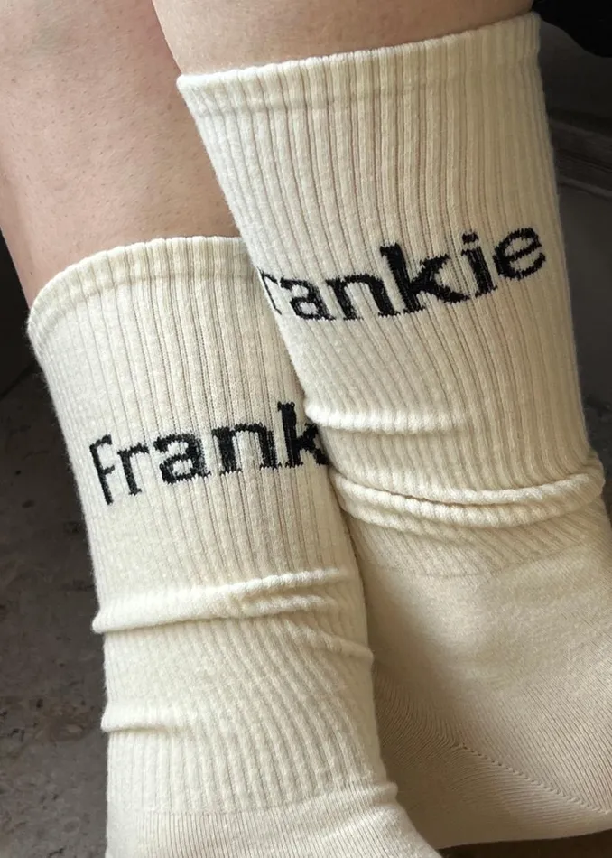 The Frankie Shop Frankie In English Ribbed Socks 8211 Vanilla Shop Accessories