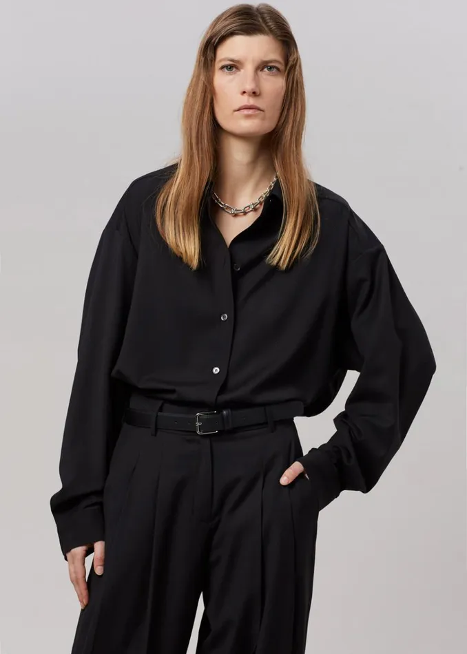 The Frankie Shop Gelso Shirt 8211 Black Shop Tops