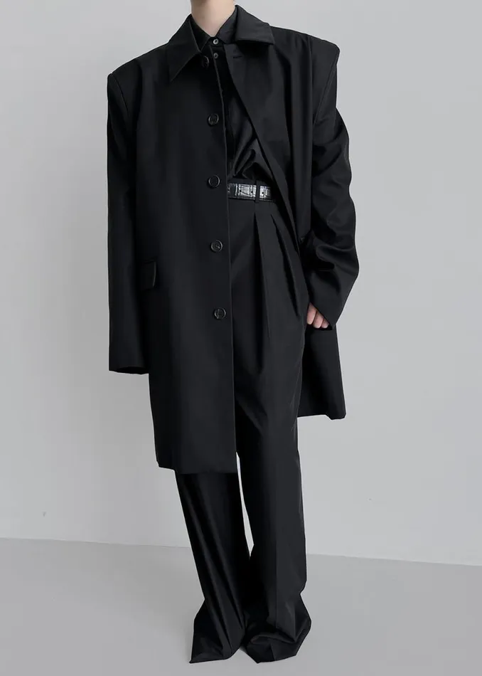 The Frankie Shop Ghent Padded Shoulder Trench 8211 Black Shop Outerwear