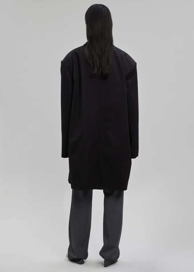 The Frankie Shop Ghent Padded Shoulder Trench 8211 Black Shop Outerwear