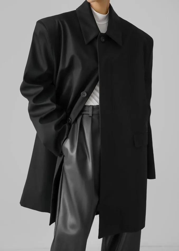 The Frankie Shop Ghent Padded Shoulder Trench 8211 Black Shop Outerwear