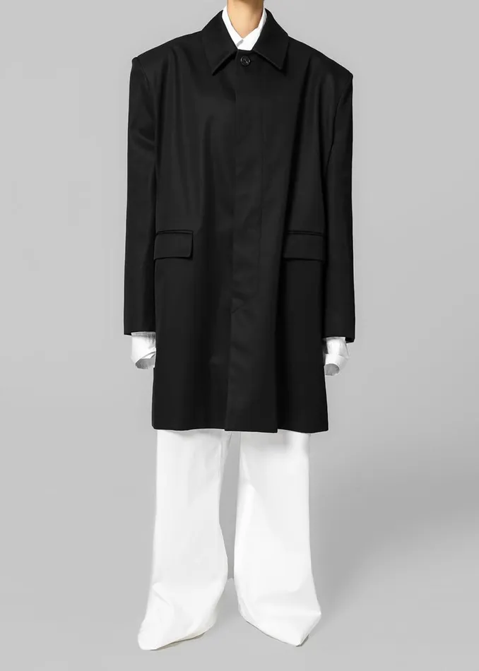 The Frankie Shop Ghent Padded Shoulder Trench 8211 Black Shop Outerwear