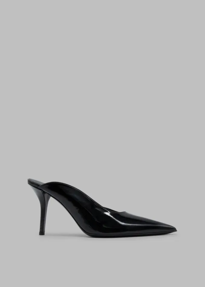 The Frankie Shop Gia Borghini Abella Heel Mule 8211 Patent Black Shop Shoes