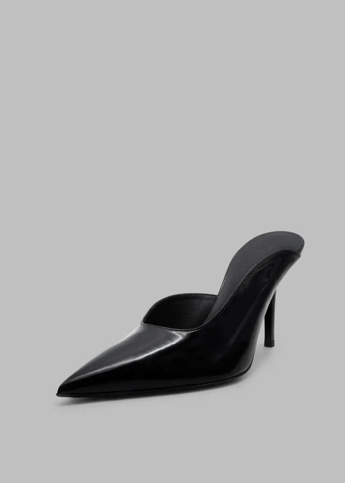 The Frankie Shop Gia Borghini Abella Heel Mule 8211 Patent Black Shop Shoes