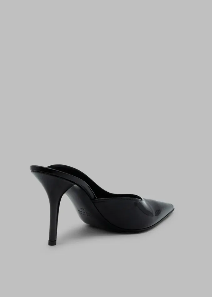 The Frankie Shop Gia Borghini Abella Heel Mule 8211 Patent Black Shop Shoes