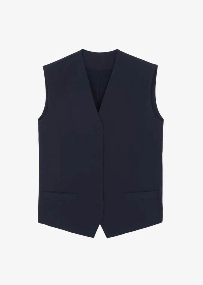 The Frankie Shop Isla Oversized Vest 8211 Navy Shop Outerwear