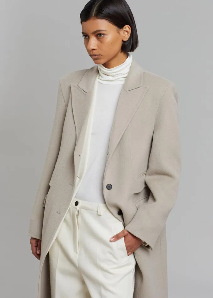 The Frankie Shop Jodie Double Pocket Coat 8211 Beige Shop Outerwear
