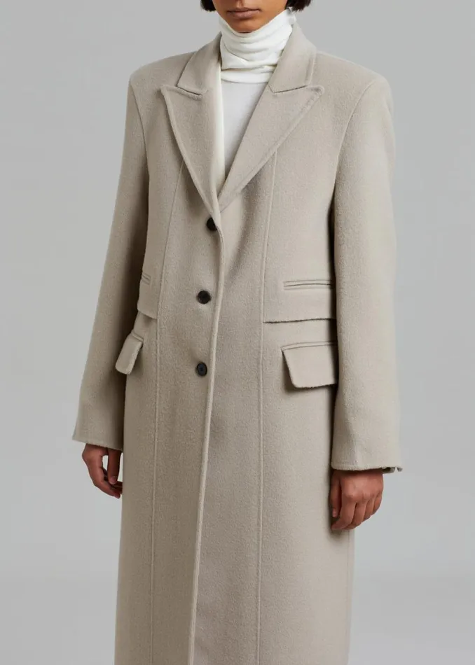 The Frankie Shop Jodie Double Pocket Coat 8211 Beige Shop Outerwear