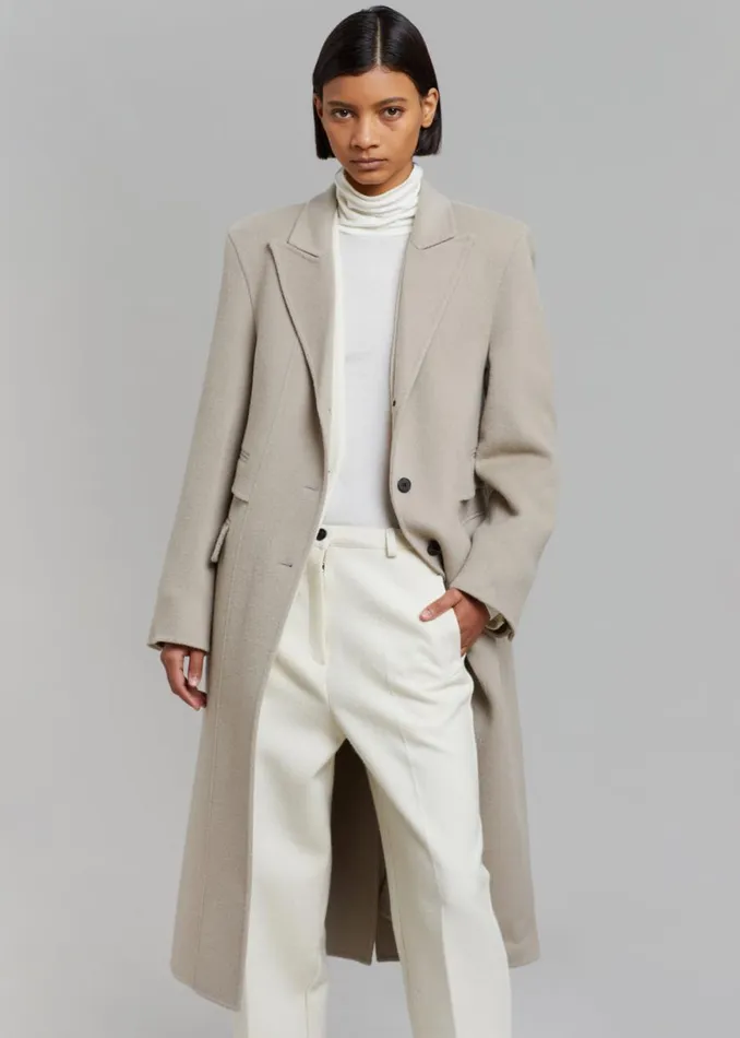 The Frankie Shop Jodie Double Pocket Coat 8211 Beige Shop Outerwear