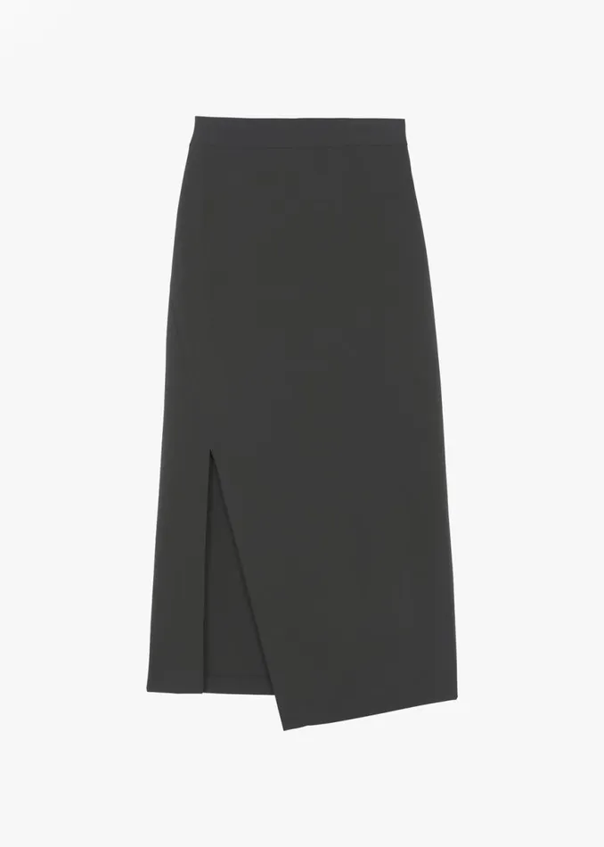 The Frankie Shop Joy Side Slit Midi Skirt 8211 Charcoal Shop Clothing