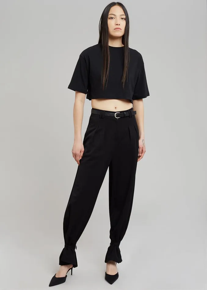 The Frankie Shop Karina Cropped TShirt 8211 Black Shop Tops
