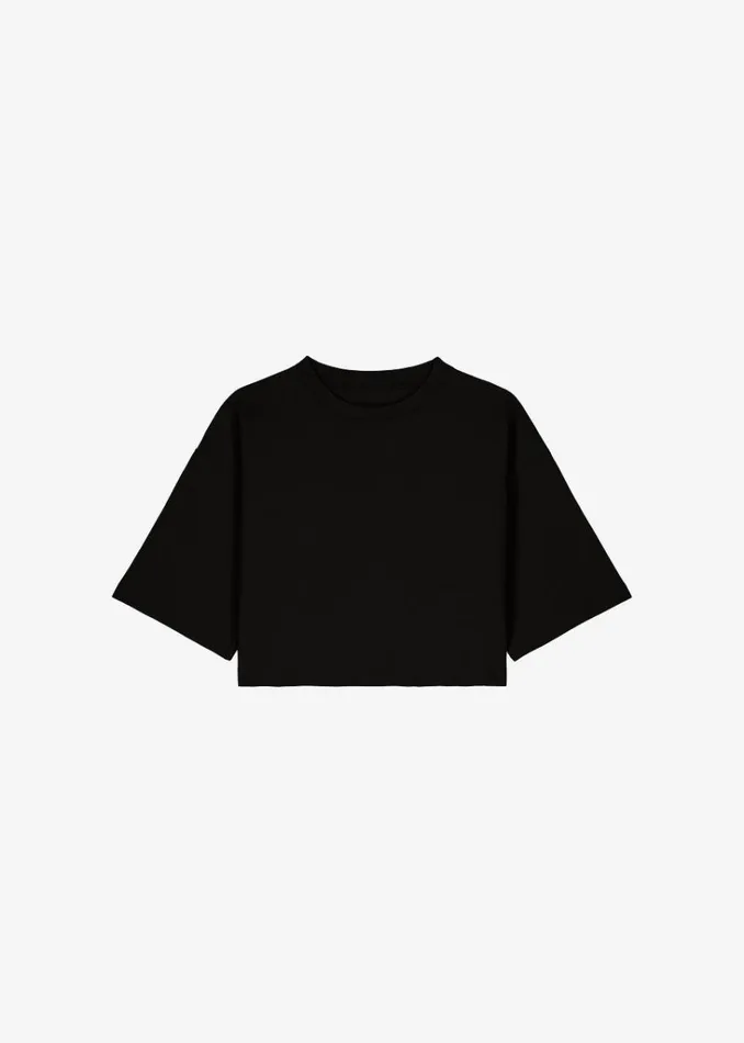 The Frankie Shop Karina Cropped TShirt 8211 Black Shop Tops